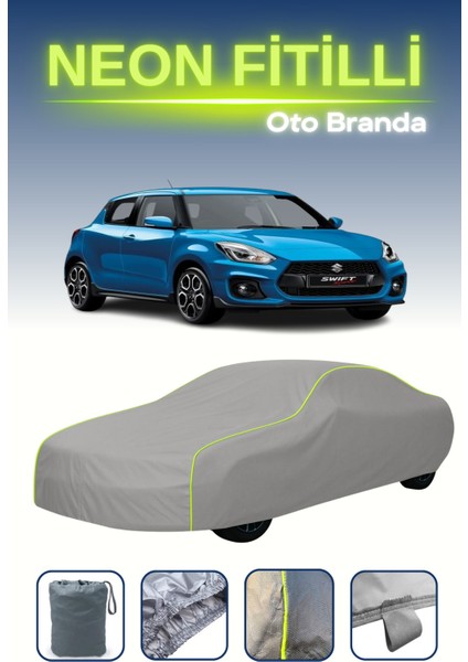 Gri [suzuki Swift 5 Kapılı 2017] Uyumlu Neon Fitilli Araba Brandası, Su ve Toz Geçirmez indirimleri