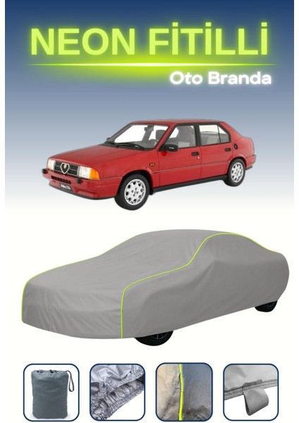 Gri [alfa Romeo 33] Uyumlu Neon Fitilli Araba Brandası, Su ve Toz Geçirmez indirimleri