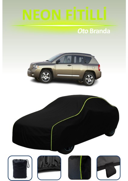 Siyah [jeep Compass 2006 - 2011] Uyumlu Neon Fitilli Araba Brandası, Su ve Toz Geçirmez indirimleri
