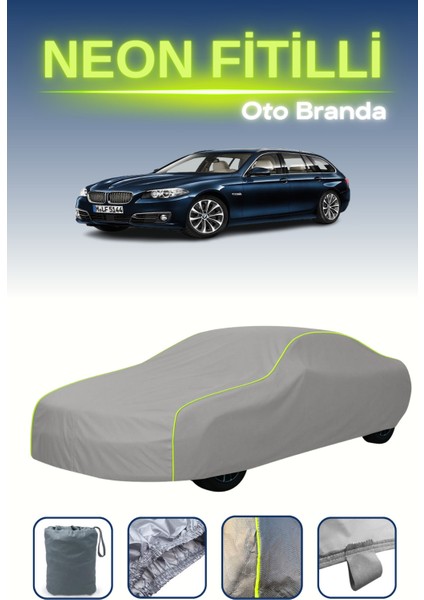 Gri [bmw 5 Serisi Touring (F11) 2010 - 2013] Uyumlu Neon Fitilli Araba Brandası, Su ve Toz Geçirmez indirimleri