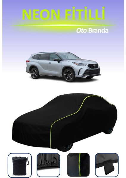 Siyah [toyota Highlander 4] Uyumlu Neon Fitilli Araba Brandası, Su ve Toz Geçirmez indirimleri