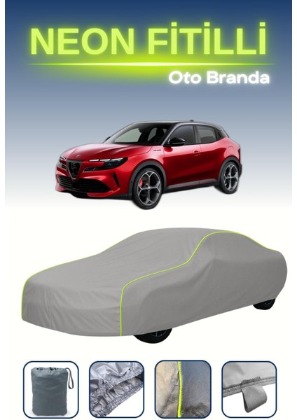 Gri [alfa Romeo Junior] Uyumlu Neon Fitilli Araba Brandası, Su ve Toz Geçirmez indirimleri