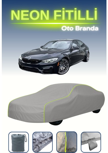 Gri [bmw M3 Cs (F80) 2017 - 2018] Uyumlu Neon Fitilli Araba Brandası, Su ve Toz Geçirmez indirimleri