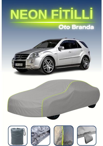 Gri [mercedes ml 63 Amg (W164) 2008 - 2011] Uyumlu Neon Fitilli Araba Brandası, Su ve Toz Geçirmez indirimleri