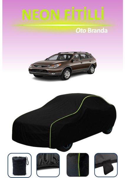 Siyah [hyundai Veracruz] Uyumlu Neon Fitilli Araba Brandası, Su ve Toz Geçirmez indirimleri