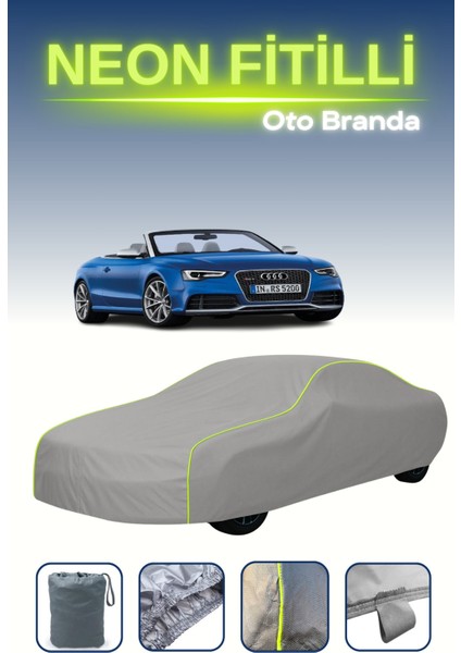Gri [audi Rs5 Cabriolet 2013 - 2021] Uyumlu Neon Fitilli Araba Brandası, Su ve Toz Geçirmez indirimleri