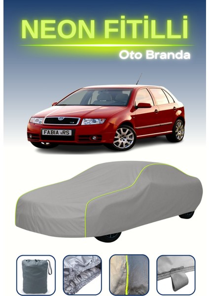 Gri [skoda Fabia Rs 2003 - 2007] Uyumlu Neon Fitilli Araba Brandası, Su ve Toz Geçirmez indirimleri