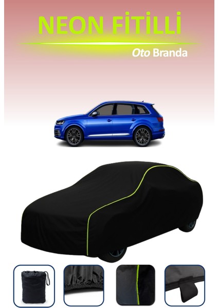 Siyah [audi Sq7 2016 - 2019] Uyumlu Neon Fitilli Araba Brandası, Su ve Toz Geçirmez indirimleri