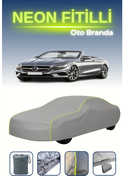 Gri [mercedes S-Class Cabriolet (A217) 2016 - 2017] Neon Fitilli Araba Brandası, Su ve Toz Geçirmez indirimleri