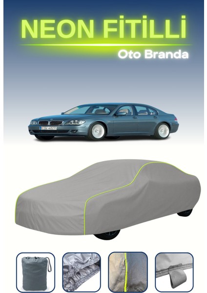 Gri [bmw 7 Serisi (E65/E66) 2005 - 2007] Uyumlu Neon Fitilli Araba Brandası, Su ve Toz Geçirmez indirimleri