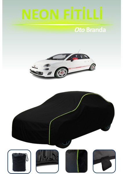 Siyah [fiat 500 Abarth 2008 - 2021] Uyumlu Neon Fitilli Araba Brandası, Su ve Toz Geçirmez indirimleri