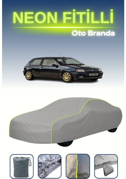 Gri [renault Clio Williams 1993 - 1996] Uyumlu Neon Fitilli Araba Brandası, Su ve Toz Geçirmez indirimleri