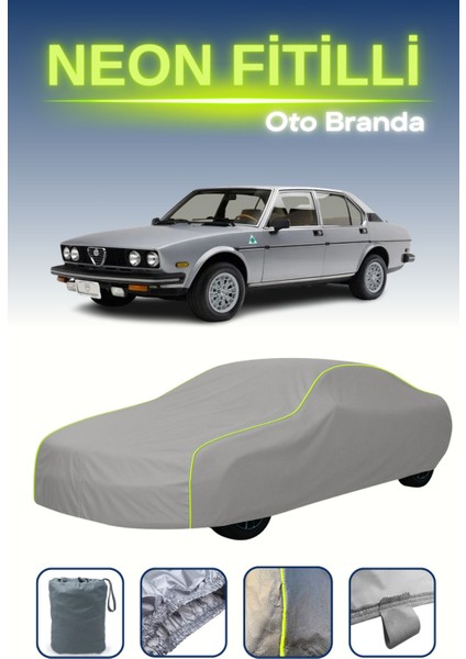 Gri [alfa Romeo Alfetta 1979 - 1984] Uyumlu Neon Fitilli Araba Brandası, Su ve Toz Geçirmez indirimleri