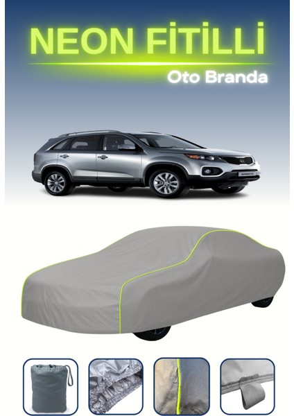 Gri [kia Sorento 2009 - 2014] Uyumlu Neon Fitilli Araba Brandası, Su ve Toz Geçirmez indirimleri