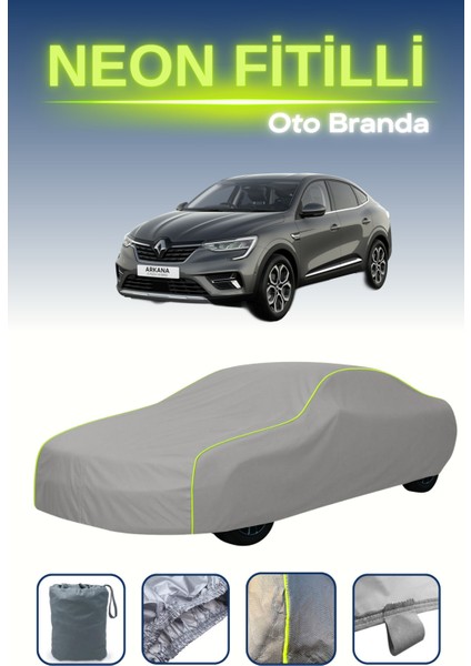 Gri [renault Arkana 2019 - 2021] Uyumlu Neon Fitilli Araba Brandası, Su ve Toz Geçirmez indirimleri