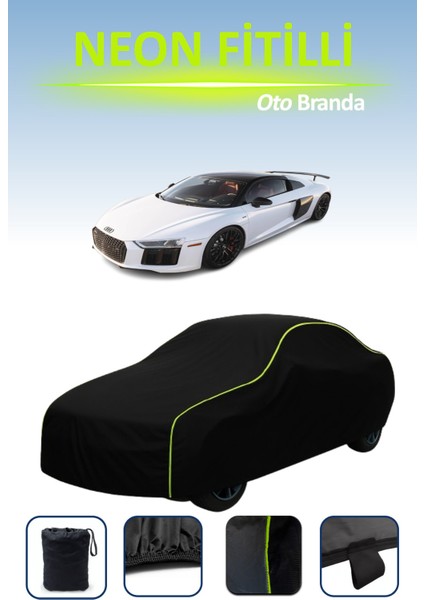 Siyah [audi R8 Coupe 2018 - 2021] Uyumlu Neon Fitilli Araba Brandası, Su ve Toz Geçirmez indirimleri