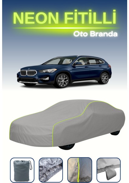 Gri [bmw X1 2019 - 2021] Uyumlu Neon Fitilli Araba Brandası, Su ve Toz Geçirmez indirimleri