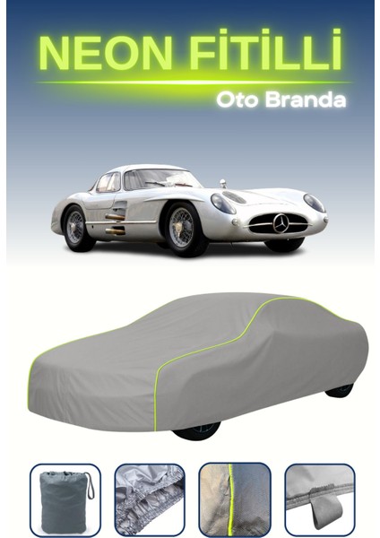 Gri [mercedes-Benz 300 Slr Coupe] Uyumlu Neon Fitilli Araba Brandası, Su ve Toz Geçirmez indirimleri