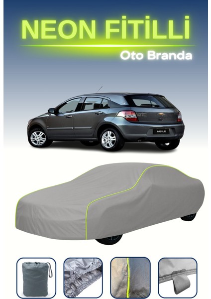 Gri [chevrolet Agile] Uyumlu Neon Fitilli Araba Brandası, Su ve Toz Geçirmez indirimleri