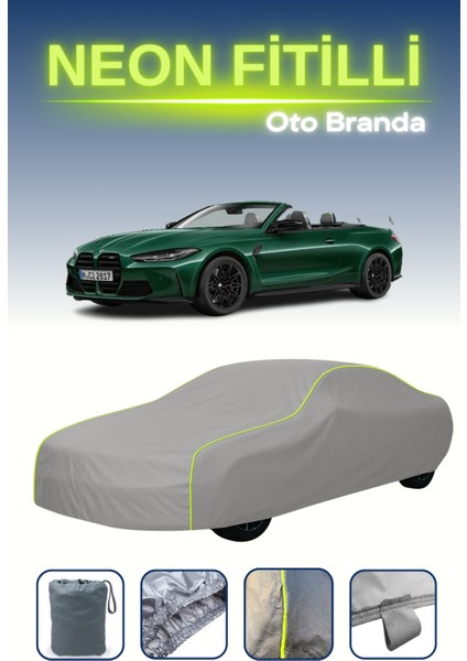 Gri [bmw M4 Convertible 2014 - 2021] Uyumlu Neon Fitilli Araba Brandası, Su ve Toz Geçirmez indirimleri