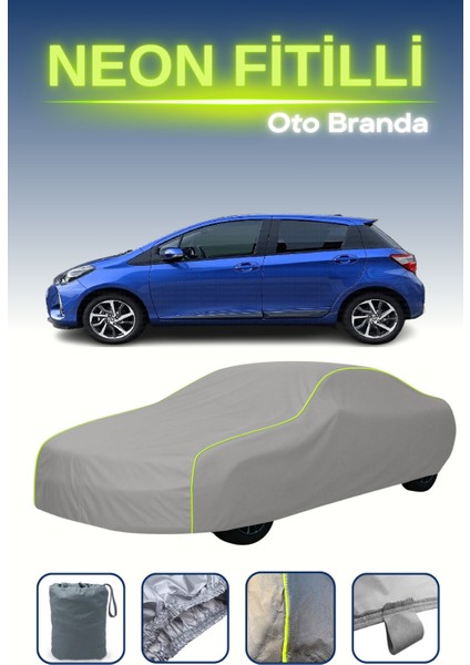 Gri [toyota Yaris 5 Kapılı 2017 - 2019] Uyumlu Neon Fitilli Araba Brandası, Su ve Toz Geçirmez indirimleri