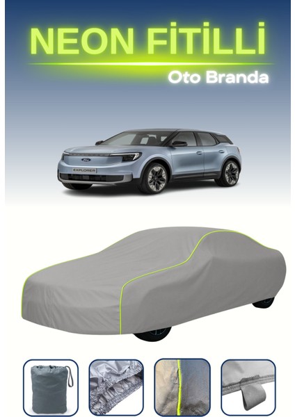 Gri [ford Explorer Ev] Uyumlu Neon Fitilli Araba Brandası, Su ve Toz Geçirmez indirimleri