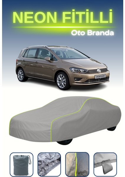 Gri [volkswagen Golf Sportsvan 2014 - 2017] Uyumlu Neon Fitilli Araba Brandası, Su ve Toz Geçirmez indirimleri