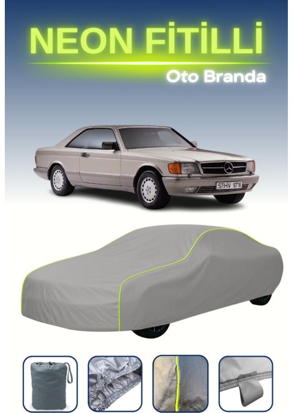 Gri [mercedes S-Serisi Coupe (C126) 1981 - 1992] Neon Fitilli Araba Brandası, Su ve Toz Geçirmez indirimleri