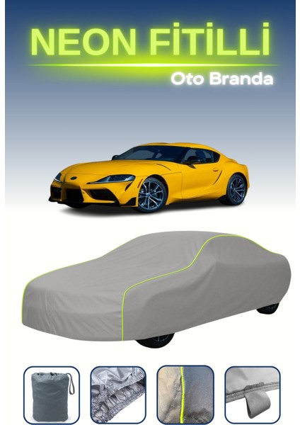 Gri [toyota Supra 2019 - 2021] Uyumlu Neon Fitilli Araba Brandası, Su ve Toz Geçirmez indirimleri