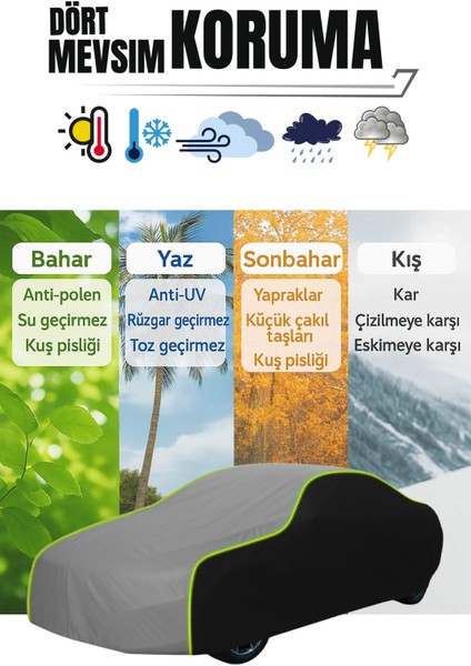 Siyah-Gri-Siyah [fiat Albea] Uyumlu Neon Fitilli Araba Brandası, Su ve Toz Geçirmez fiyatları