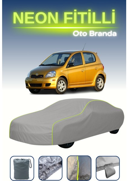 Gri [toyota Yaris 5 Kapılı 2003 - 2005] Uyumlu Neon Fitilli Araba Brandası, Su ve Toz Geçirmez indirimleri