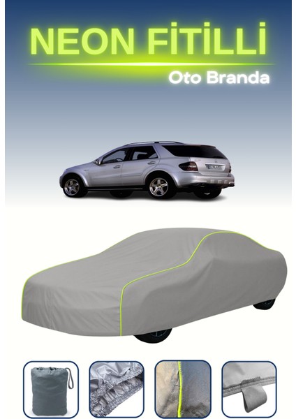 Gri [mercedes ml 63 Amg (W164) 2005 - 2007] Uyumlu Neon Fitilli Araba Brandası, Su ve Toz Geçirmez indirimleri