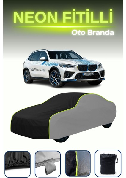 Gri-Siyah-Gri [bmw Ix5 Hydrogen] Uyumlu Neon Fitilli Araba Brandası, Su ve Toz Geçirmez indirimleri