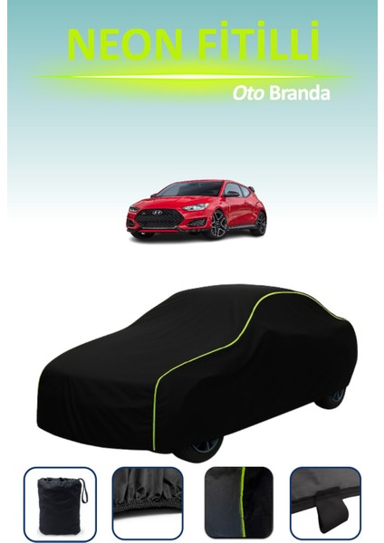 Siyah [hyundai Veloster N 2018 - 2021] Uyumlu Neon Fitilli Araba Brandası, Su ve Toz Geçirmez indirimleri