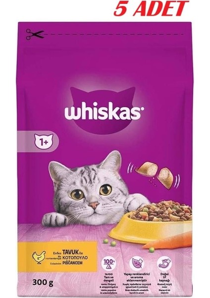 Tavuklu Sebzeli Kuru Kedi Maması 300 Gr*5 Adet