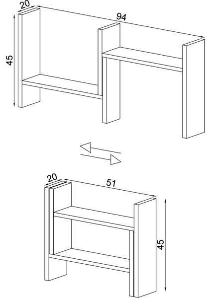 Gena Kitaplık Masa Üstü Raflı fırsatları