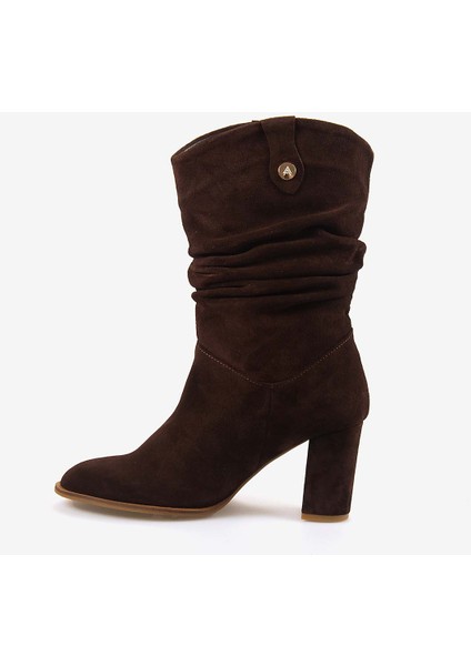 Hakiki Deri Süet Kadın Çizme 25-100670K fiyatları