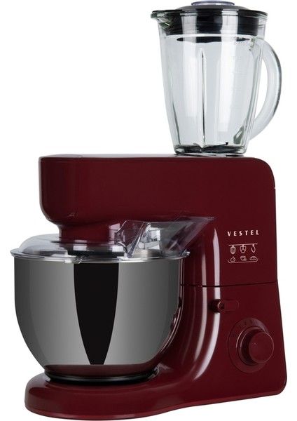 Standlı Mikser 1000W 5 L Paslanmaz Çelik Kase Tarçın Bordo Renk Ayarlanabilir Hız fiyatları