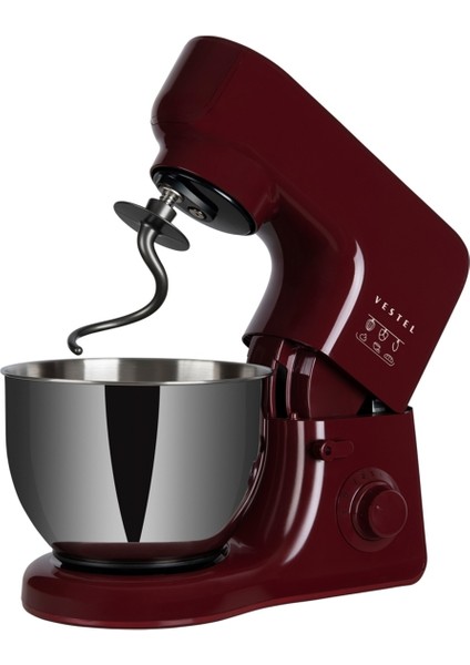 Standlı Mikser 1000W 5 L Paslanmaz Çelik Kase Tarçın Bordo Renk Ayarlanabilir Hız modelleri