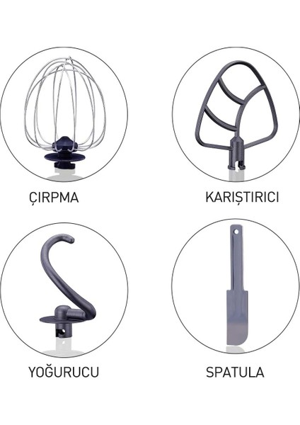 Pro Mix Stand Mikser 1600W 4,7 Lt Paslanmaz Çelik Kase 11 Kademeli Hız ve Sessiz Çalışma