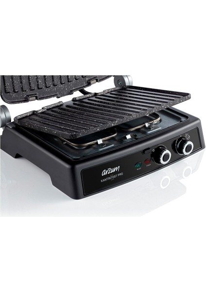 Kantintost Pro Izgara ve Tost Makinesi 2000 W Döküm Plaka Mavi 6 Dilim Kapasiteli Ayarlanabilir
