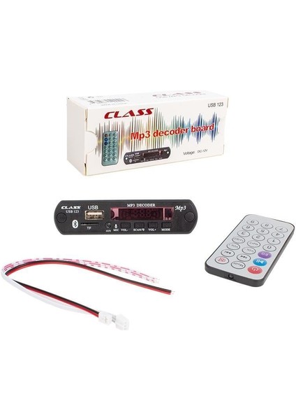 12V Sd-Af-Vr Oto Teyp Mikrofonlu Usb-Sd Çevirici Digital Player Board USB-123