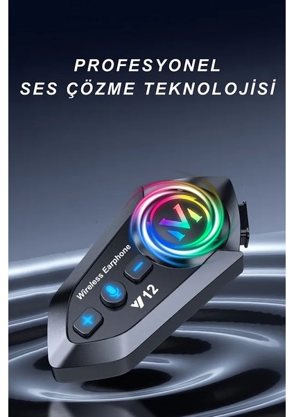 Motorsiklet Rgb Işıklı Kask Interkom Kulaklık Bluetooth 5.3 Çift Telefon Bağlantı Sesli Asistan fiyatları