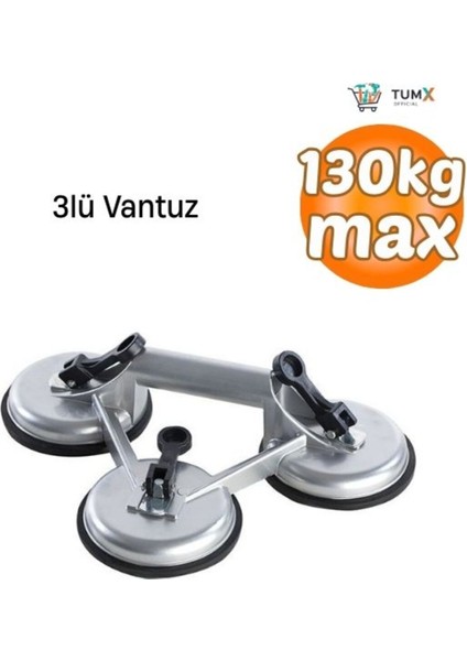 Alüminyum Gövde Üçlü Cam Vantuzu (130 Kg)