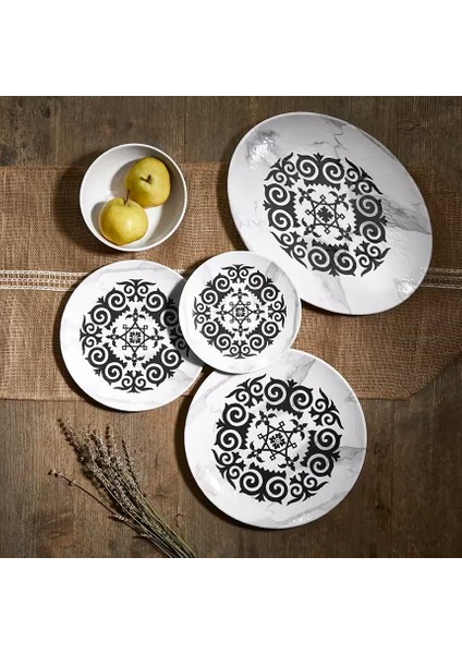 11940.CW.MAS - Tilda Maskara Yuvarlak Tabak 40 Cm, Thermoset Melamin fiyatları