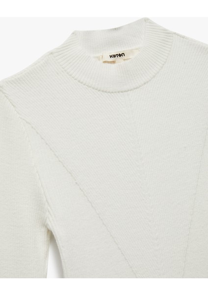 Hafif Dik Yaka Uzun Kollu Triko Kazak modelleri