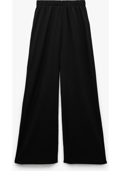 Beli Lastikli Bürümcük Geniş Paça Pantolon