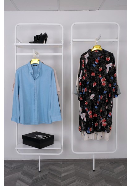 Mağaza Dekorasyon 2'li Raf Sistemi Beyaz fiyatları