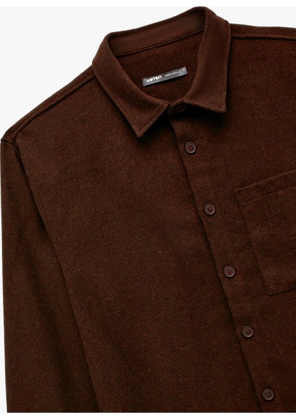 Regular Fit Cep Detaylı Uzun Kollu Düğmeli Gömlek modelleri