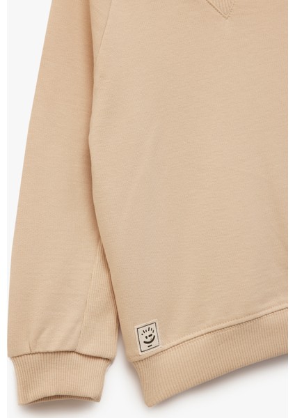 Pamuklu Uzun Kollu Bisiklet Yaka Basic Sweatshirt modelleri